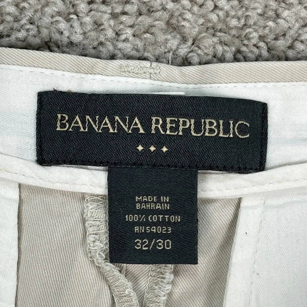 Banana Republic Chino Pants Mens 32x30 Khaki Straight Leg Flat Front‎ Twill EUC
